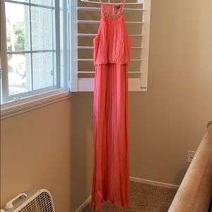 Long beautiful sunset orange dress